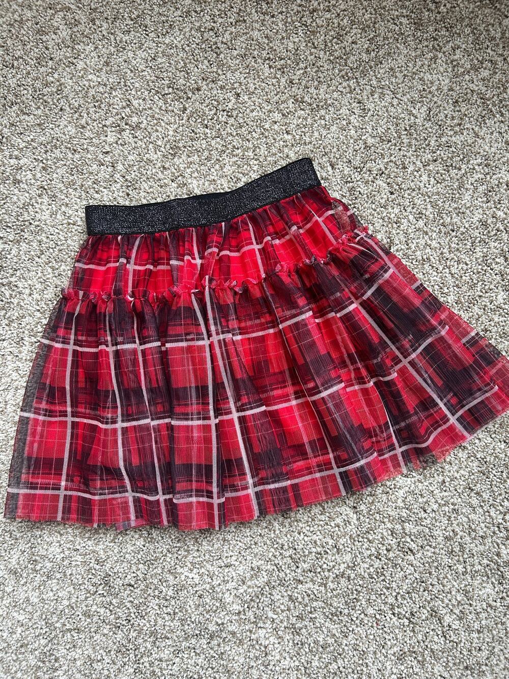 365 Kids Garanimals Red/Black Tulle Ruffle Skirt, Size 6